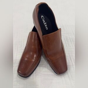 Cato Men's Tan Leather Slip-On Loafers